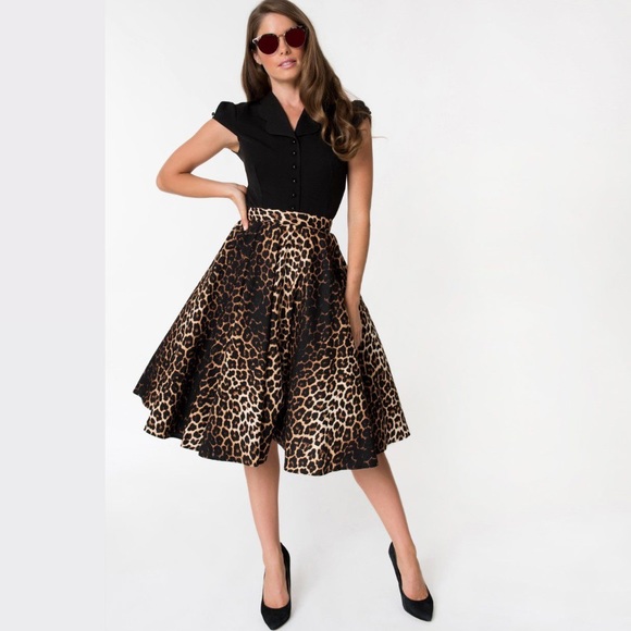Hell Bunny Dresses & Skirts - Hell Bunny Panthera 50’s Leopard Print Skirt Size Xtra Small